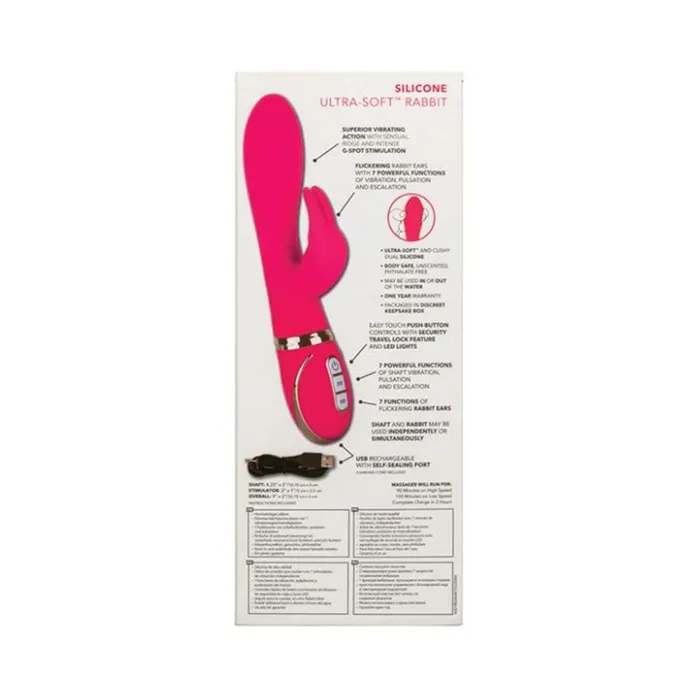 Fairvillacom Vibrators Jack Rabbit Silicone Ultra Soft Rabbit Vibrator Pink