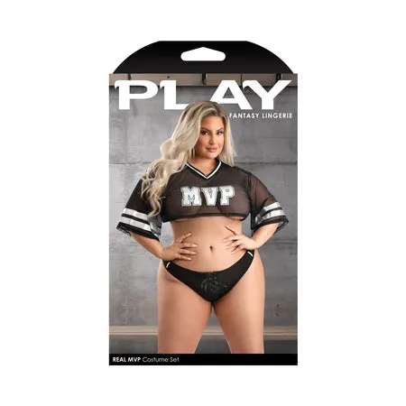 Fantasy Lingerie Couples Fantasy Lingerie Play Real MVP Cropped Jersey Top Lace Up Panty Costume 1XL2XL Fantasy Lingerie Couples Fantasy Lingerie Play Real MVP Cropped Jersey Top Lace Up Panty Costume 1XL2XL