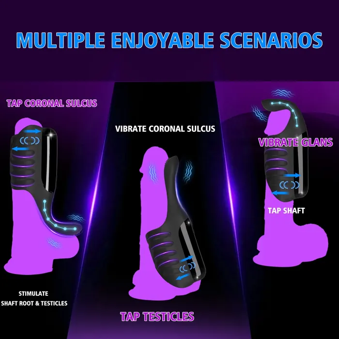 Female Sex Toys Amovibe Penis Vibrator with Tapping Vibrating Function