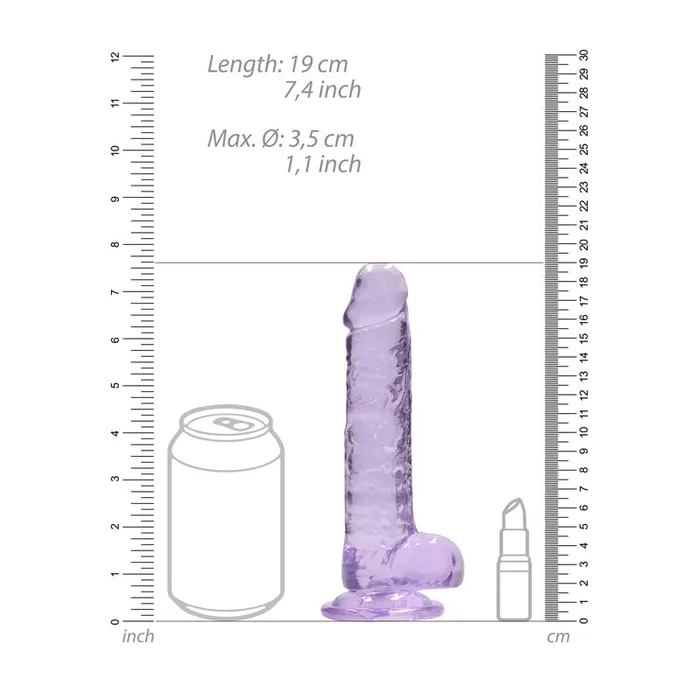 Female Sex Toys ShhhWndsr RealRock Realistic Dildo With Balls 175cm Purple Female Sex Toys ShhhWndsr RealRock Realistic Dildo With Balls 175cm Purple