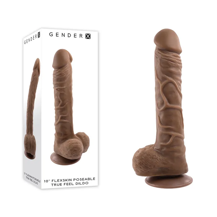 Gender X FLEXSKIN POSEABLE TRUE FEEL Dildo 25cm Dark Skin ShhhWndsr Dildos Gender X FLEXSKIN POSEABLE TRUE FEEL Dildo 25cm Dark Skin ShhhWndsr Dildos