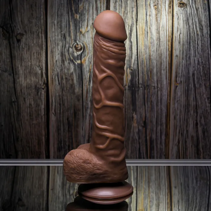 Gender X FLEXSKIN POSEABLE TRUE FEEL Dildo 25cm Dark Skin ShhhWndsr Dildos