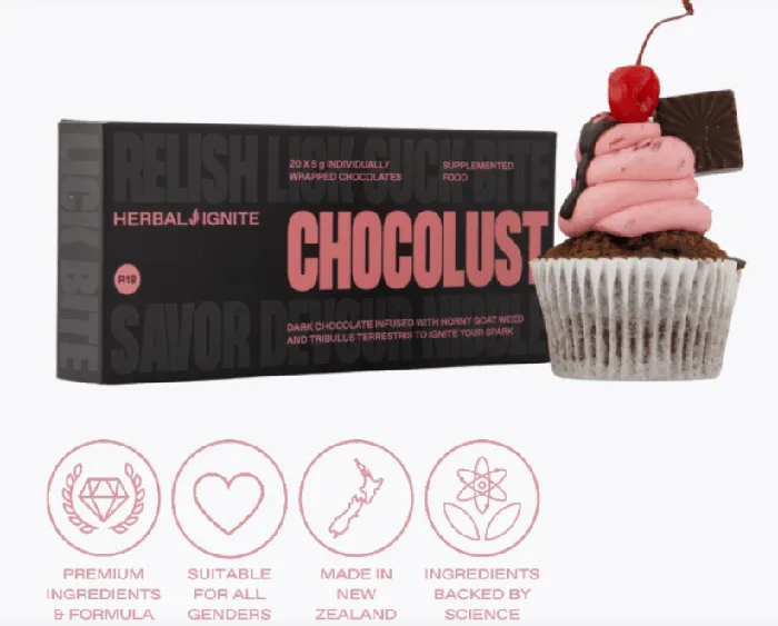 Herbal Ignite ChocoLust Bar Sex Drive Booster 50g Couples