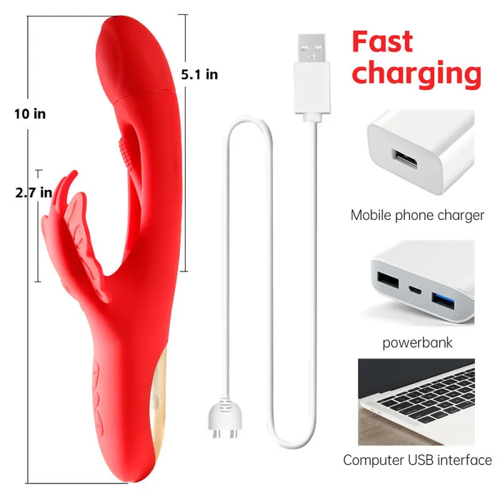 KERERO Female Sex Toys Ariana Flapping G Spot Vibrator with Dual Vibration