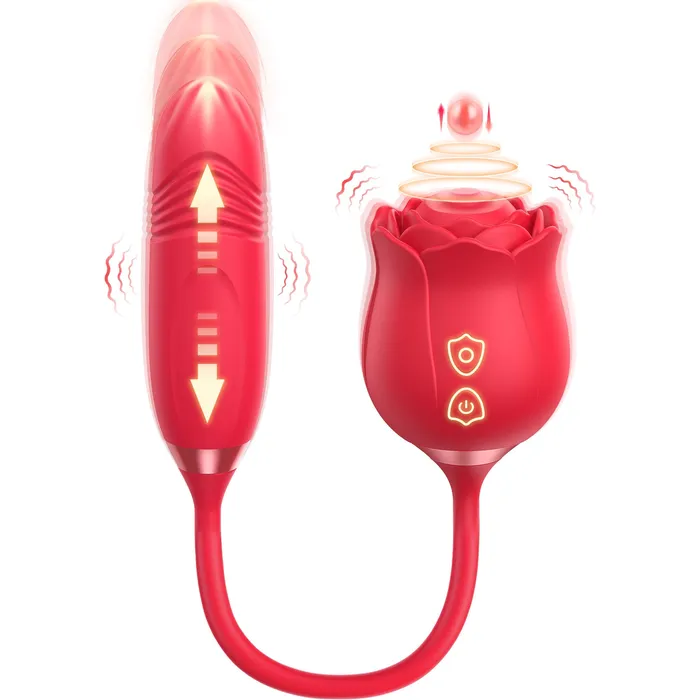 KERERO IvoryVue Rose Vibrator With Tapping Thrusting Modes Female Sex Toys