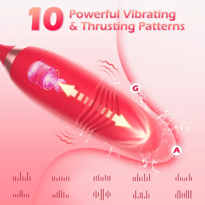 KERERO IvoryVue Rose Vibrator With Tapping Thrusting Modes Female Sex Toys