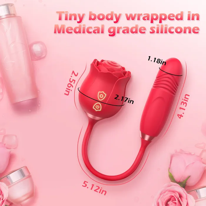 KERERO IvoryVue Rose Vibrator With Tapping Thrusting Modes Female Sex Toys