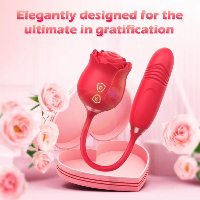 KERERO IvoryVue Rose Vibrator With Tapping Thrusting Modes Female Sex Toys