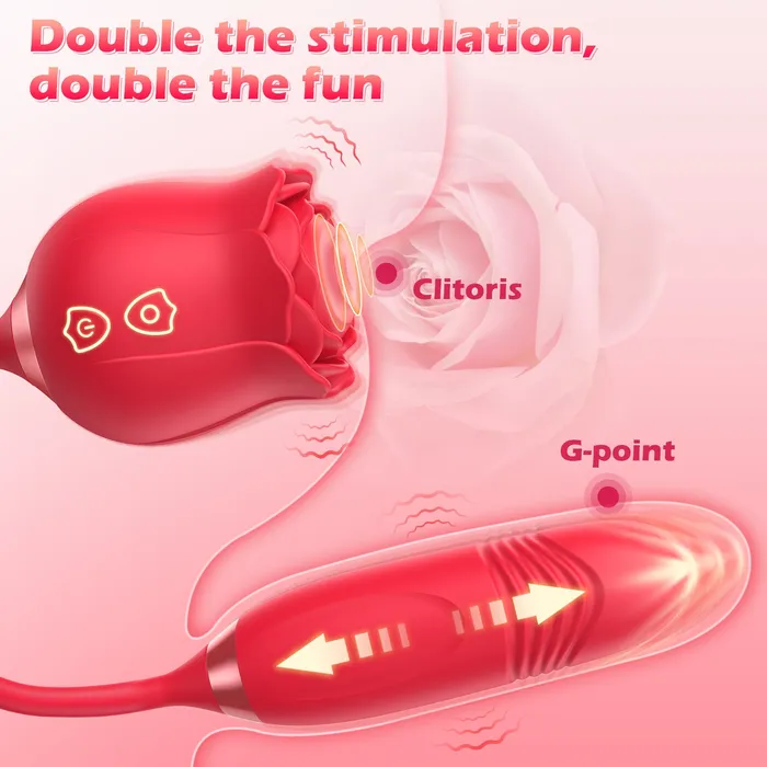 KERERO IvoryVue Rose Vibrator With Tapping Thrusting Modes Female Sex Toys