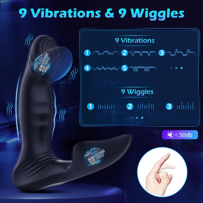 KERERO Male Sex Toys Elizabeth Thrusting Prostate Massager with Vibrating Wiggle Patterns