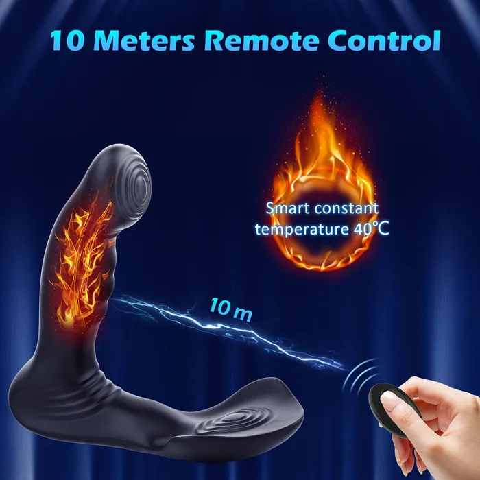 KERERO Male Sex Toys Elizabeth Thrusting Prostate Massager with Vibrating Wiggle Patterns