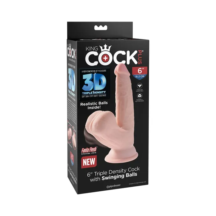 King Cock Triple Density Cock 6 In With Swinging Balls Fairvillacom Dildos