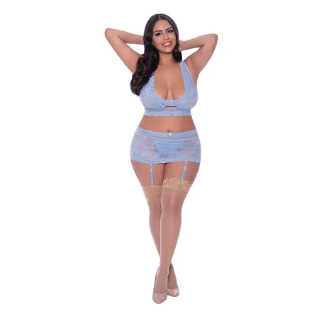 Magic Silk Ooh La Lace Bralette Garter Skirt GString Set Periwinkle Queen Size Fairvillacom Female Sex Toys Magic Silk Ooh La Lace Bralette Garter Skirt GString Set Periwinkle Queen Size Fairvillacom Female Sex Toys