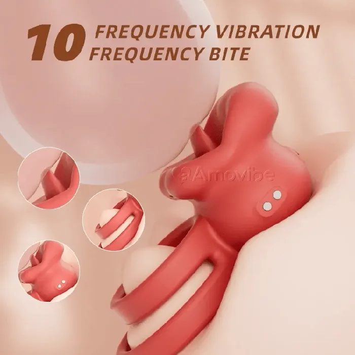 Male Sex Toys Amovibe Mouth Cock Ring with Vibrations