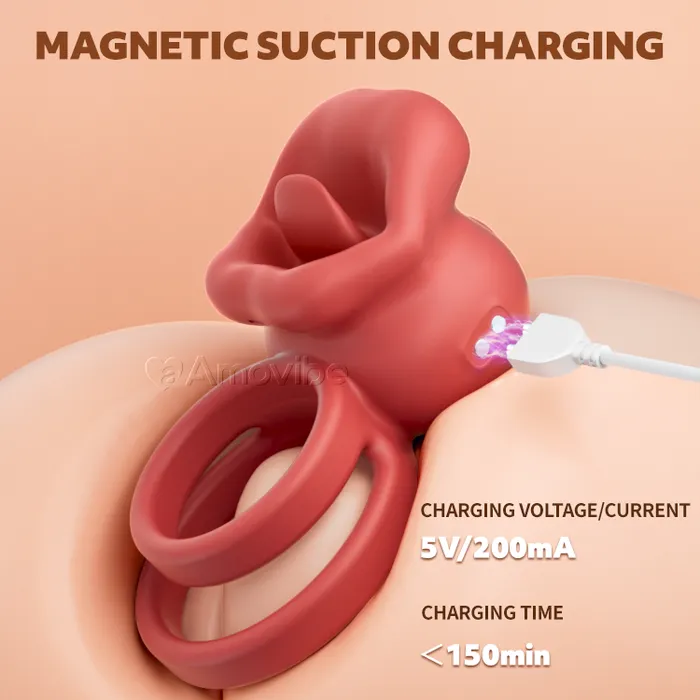 Male Sex Toys Amovibe Mouth Cock Ring with Vibrations