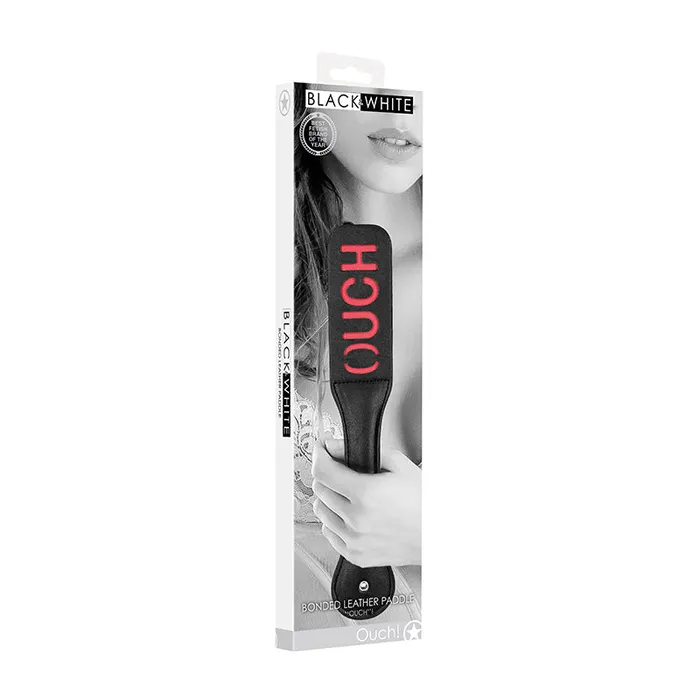 Ouch BW Bonded Leather Paddle Black Fairvillacom Restraints