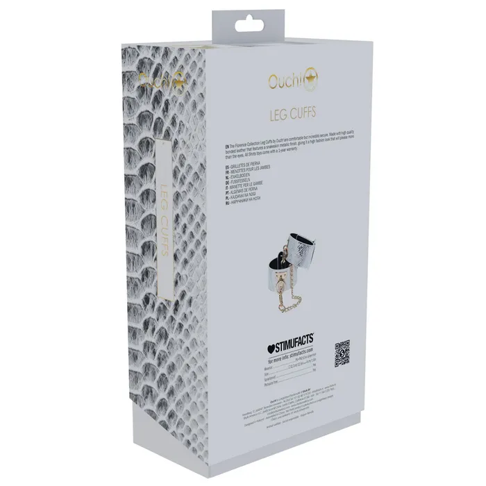 OUCH Florence Collection Ankle Cuffs WhiteGold ShhhWndsr Couples OUCH Florence Collection Ankle Cuffs WhiteGold ShhhWndsr Couples