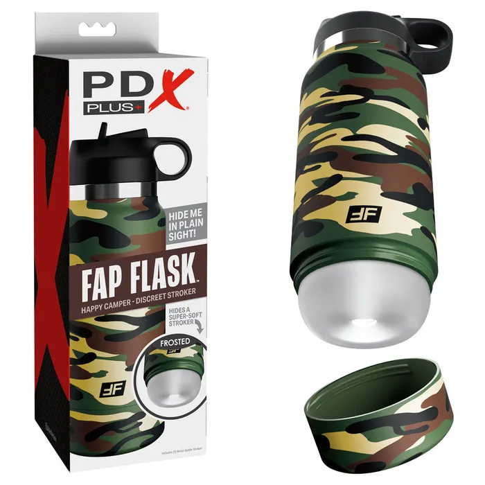 PDX Plus Fap Flask Happy Camper Concealed Stroker Bottle Camo ShhhWndsr Male Sex Toys PDX Plus Fap Flask Happy Camper Concealed Stroker Bottle Camo ShhhWndsr Male Sex Toys