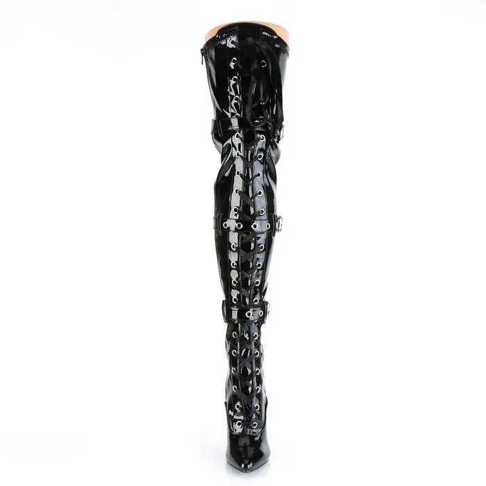 Seduce 3028 Thigh boot with 5 inch heel Black Patent ShhhEFW Anal
