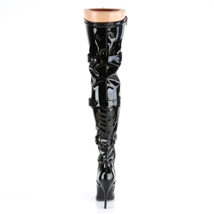 Seduce 3028 Thigh boot with 5 inch heel Black Patent ShhhEFW Anal
