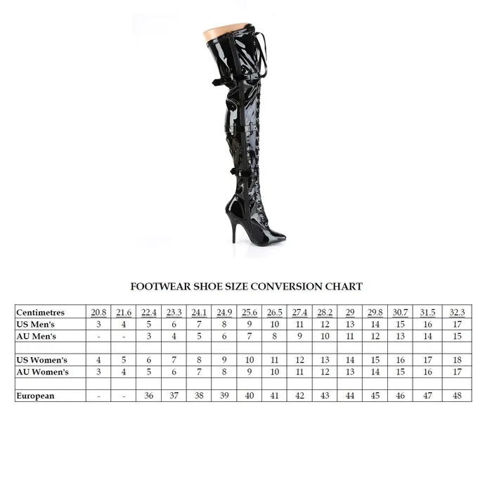 Seduce 3028 Thigh boot with 5 inch heel Black Patent ShhhEFW Anal