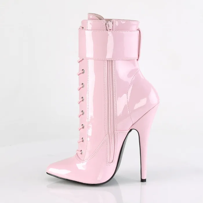 ShhhEFW Anal Domina 1023 Ankle boot with 6 inch heel Baby Pink