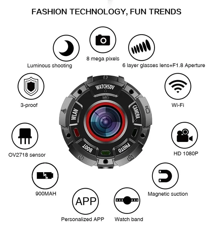 Shhhep S222 IP68 Waterproof Magnetic WiFi Action Camera Vibrators