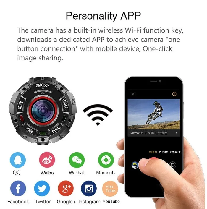 Shhhep S222 IP68 Waterproof Magnetic WiFi Action Camera Vibrators