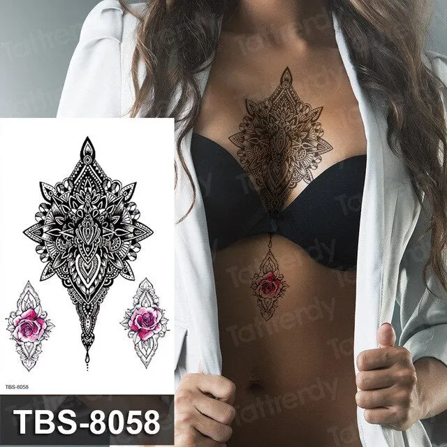 ShhhOb Temporary tattoos ALL BODY AREAS for Women 25 assorted designs Anal