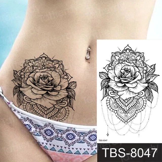 ShhhOb Temporary tattoos ALL BODY AREAS for Women 25 assorted designs Anal