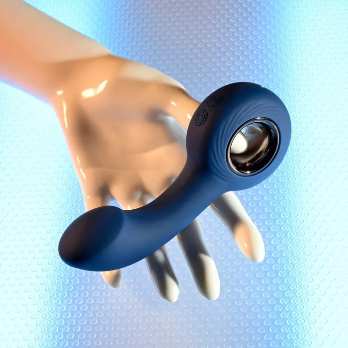 ShhhWndsr Anal Zero Tolerance THE REACH Vibrating Anal Plug Blue