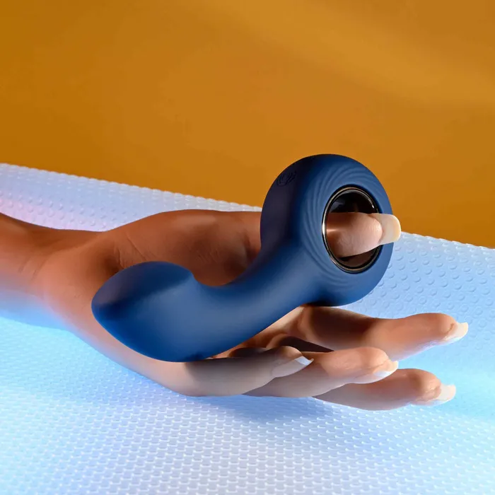 ShhhWndsr Anal Zero Tolerance THE REACH Vibrating Anal Plug Blue