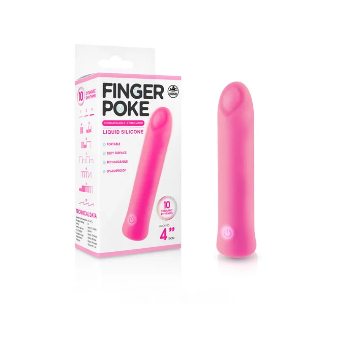 ShhhWndsr Vibrators Finger Poke 10cm Rechargeable Stimulator Pink