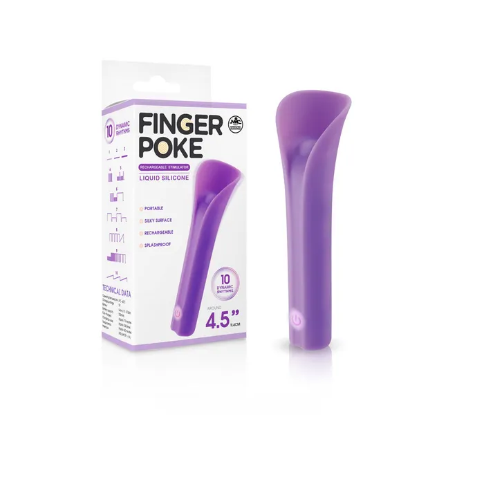 ShhhWndsr Vibrators Finger Poke 11cm Rechargeable Stimulator Purple