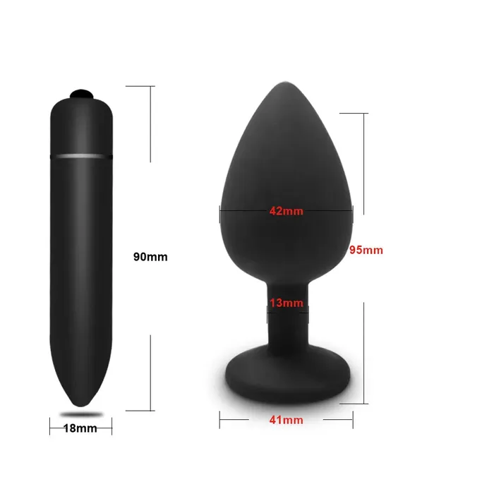 Silicone Butt Plug with Vibrator Silicone Seduction Female Sex Toys Silicone Butt Plug with Vibrator Silicone Seduction Female Sex Toys