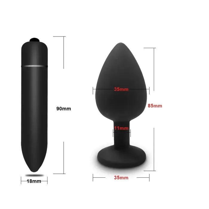 Silicone Butt Plug with Vibrator Silicone Seduction Female Sex Toys Silicone Butt Plug with Vibrator Silicone Seduction Female Sex Toys