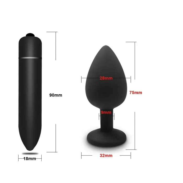 Silicone Butt Plug with Vibrator Silicone Seduction Female Sex Toys Silicone Butt Plug with Vibrator Silicone Seduction Female Sex Toys