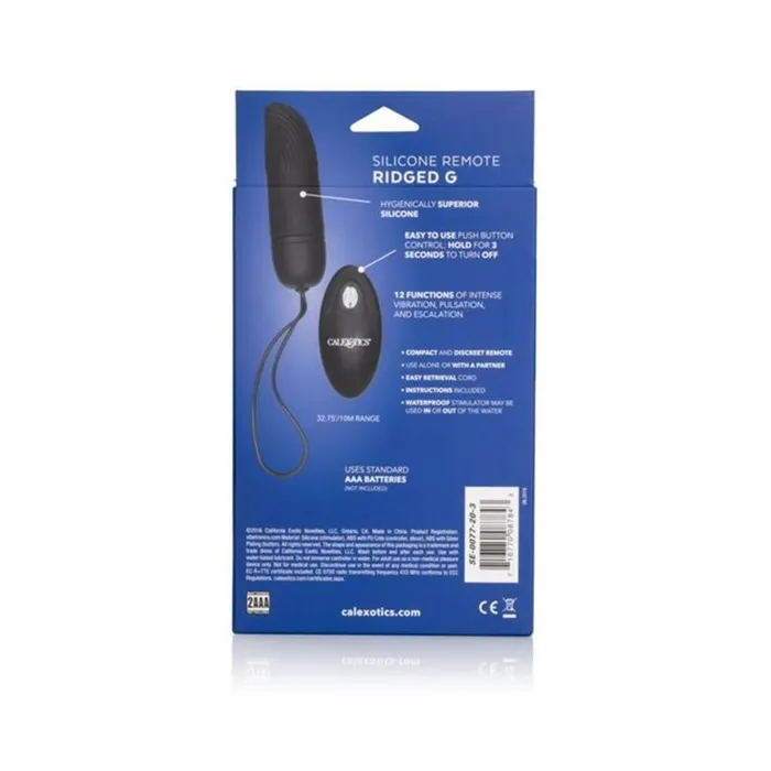 Silicone Remote Ridged G Vibrator Black Fairvillacom Anal