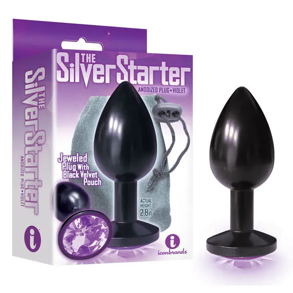 The Silver Starter Anodised 71 cm 28 Butt Plug with Violet Round Jewel ShhhWndsr Anal The Silver Starter Anodised 71 cm 28 Butt Plug with Violet Round Jewel ShhhWndsr Anal