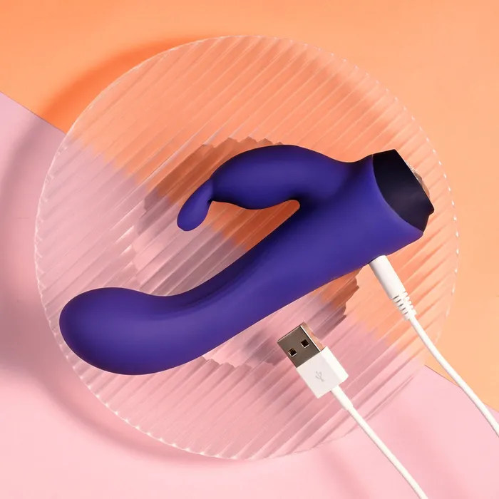 Vibrators Selopa PLUM JOB 135 cm USBR Rabbit Vibrator Purple ShhhWndsr