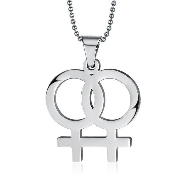 Vibrators ShhhOb Necklace LGBT Pride twin Venus symbol in Gold Silver or Rose Vibrators ShhhOb Necklace LGBT Pride twin Venus symbol in Gold Silver or Rose