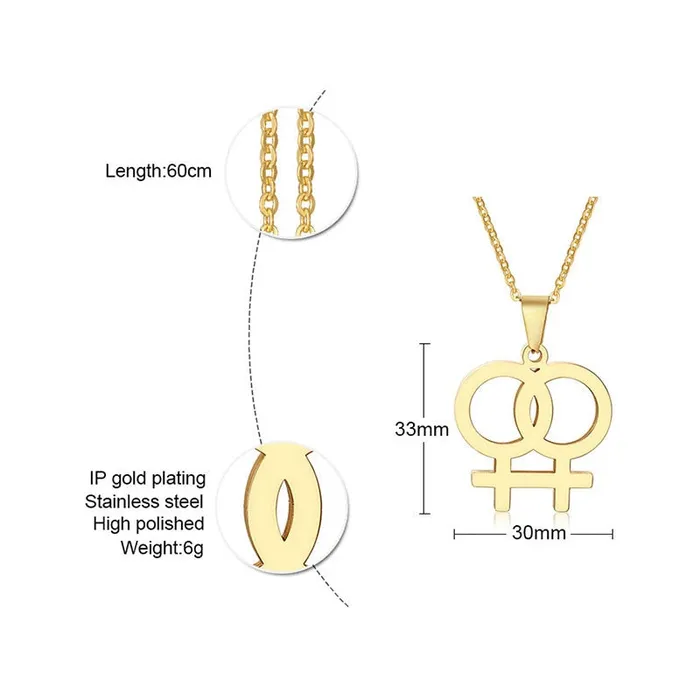 Vibrators ShhhOb Necklace LGBT Pride twin Venus symbol in Gold Silver or Rose Vibrators ShhhOb Necklace LGBT Pride twin Venus symbol in Gold Silver or Rose