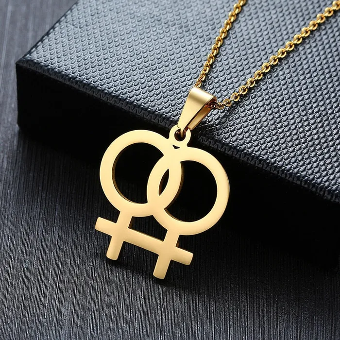 Vibrators ShhhOb Necklace LGBT Pride twin Venus symbol in Gold Silver or Rose Vibrators ShhhOb Necklace LGBT Pride twin Venus symbol in Gold Silver or Rose