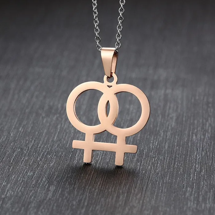 Vibrators ShhhOb Necklace LGBT Pride twin Venus symbol in Gold Silver or Rose Vibrators ShhhOb Necklace LGBT Pride twin Venus symbol in Gold Silver or Rose