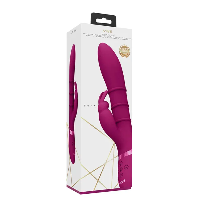 Vibrators ShhhWndsr VIVE Sora GSpot Rabbit Vibrator Pink Vibrators ShhhWndsr VIVE Sora GSpot Rabbit Vibrator Pink