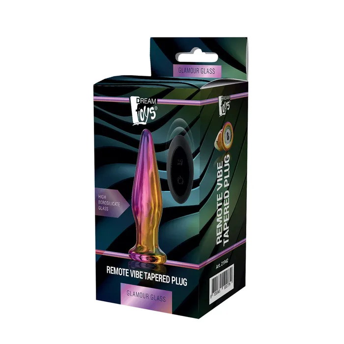 Anal Glamour Glass Remote Control Tapered Butt Plug Dream Toys Anal Glamour Glass Remote Control Tapered Butt Plug Dream Toys