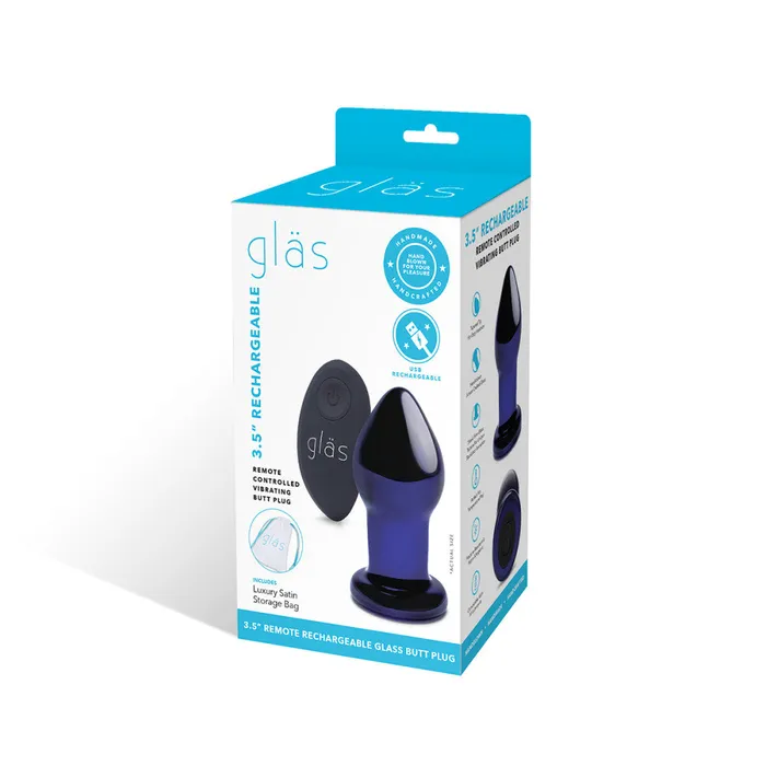 Anal Glas GLAS 35 Rechargeable Remote Controlled Vibrating Glass Butt Plug