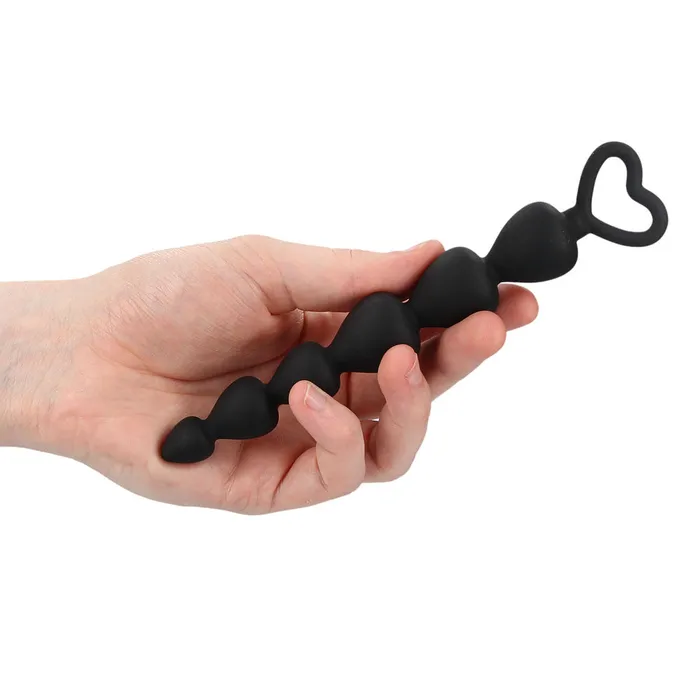 Black Silicone Anal Beads Shots Toys Anal