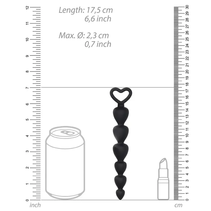 Black Silicone Anal Beads Shots Toys Anal