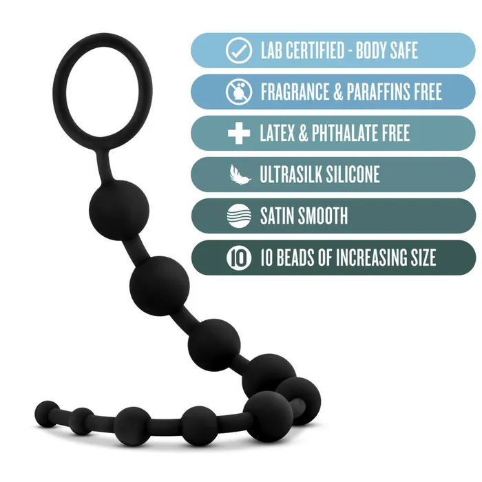 Blush Novelties Anal Adventures Platinum Silicone 10 Booty Beads Blush Novelties Male Sex Toys
